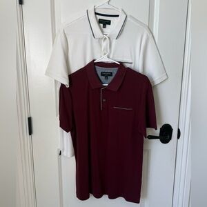 Banana Republic bundle of TWO men’s polo shirts - White and Burgundy Polo Pair